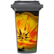 Yellow & Red Tulip Wheelie Bin Sticker Panel